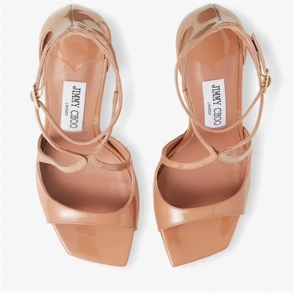JIMMY CHOO Azia 95 Ballet Pink Patent Leather Sandals $895 40.5 - Picture 5 of 16